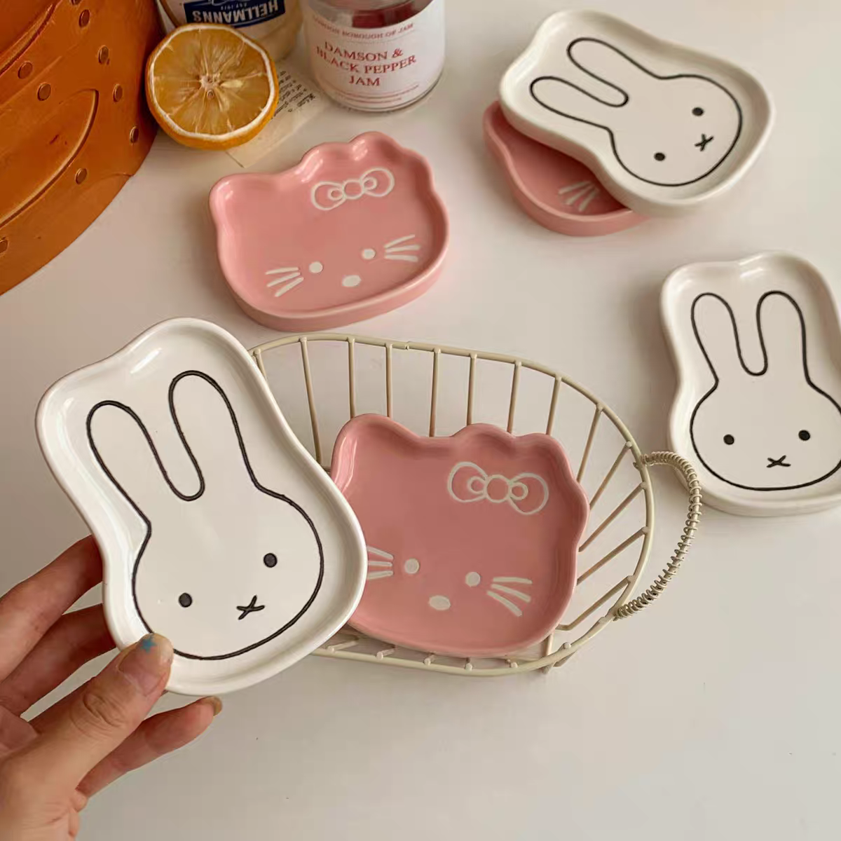 Miffy Hello Kitty Ceramic Mini Plate Trinket Tray