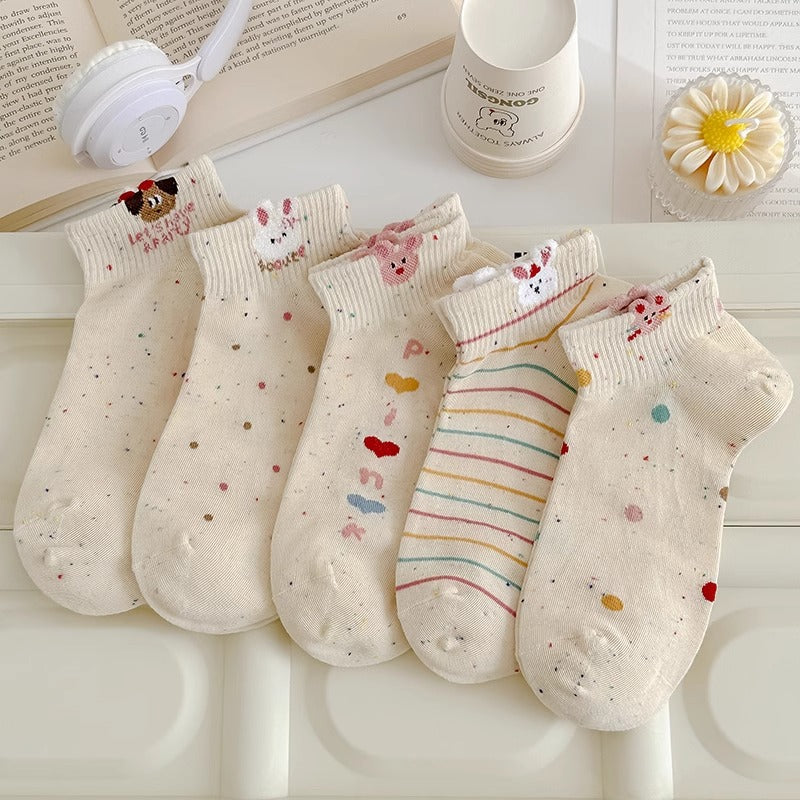 Cute Bunny Sprinkle Ankle Socks 🐰✨🧦