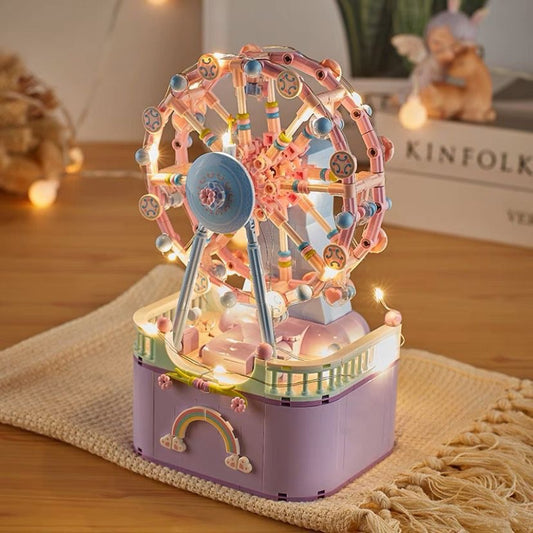 Pastel Ferris Wheel Music Box Building Blocks – 710 Pieces