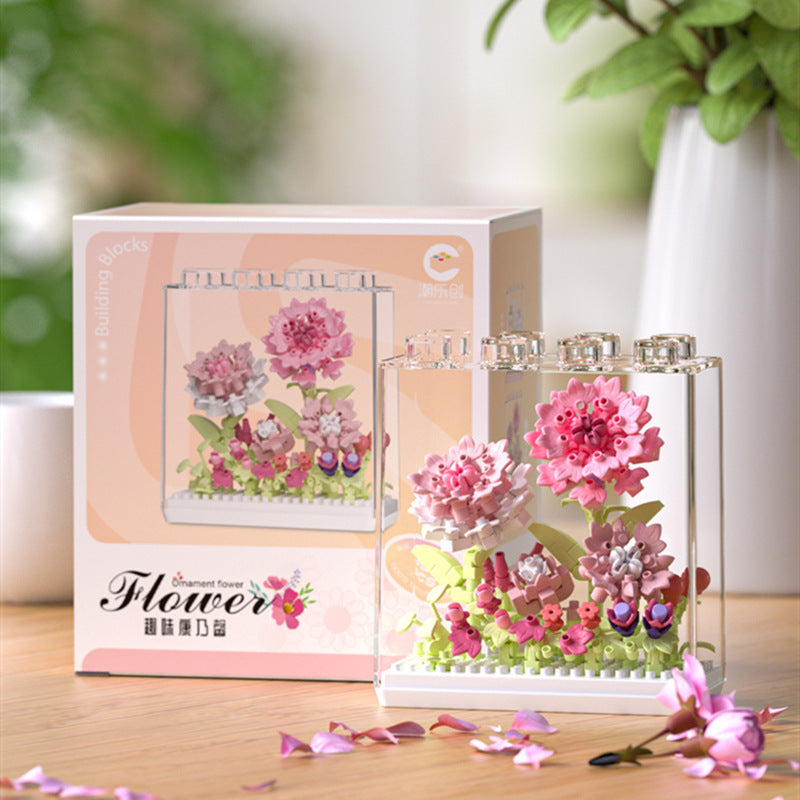 Mini Floral Display Box Building Blocks 🌷✨