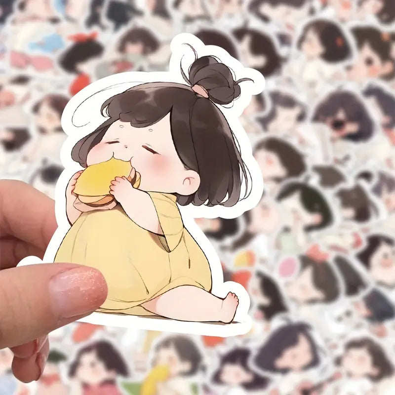 PS1 - 64 pcs Cute Girl Vinyl Stickers for Scrapbooking, Journals, Laptops