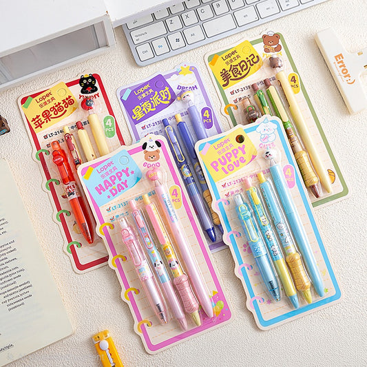 Set of 4 Kawaii Buddy Pens
