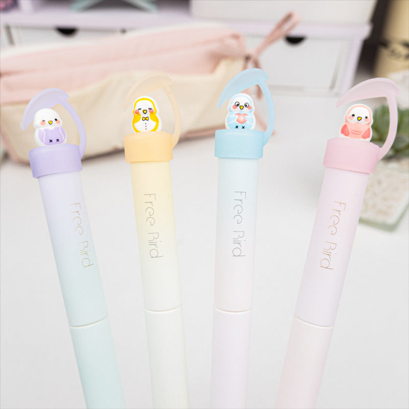 Premium Pop-Up Bird Pastel Pens