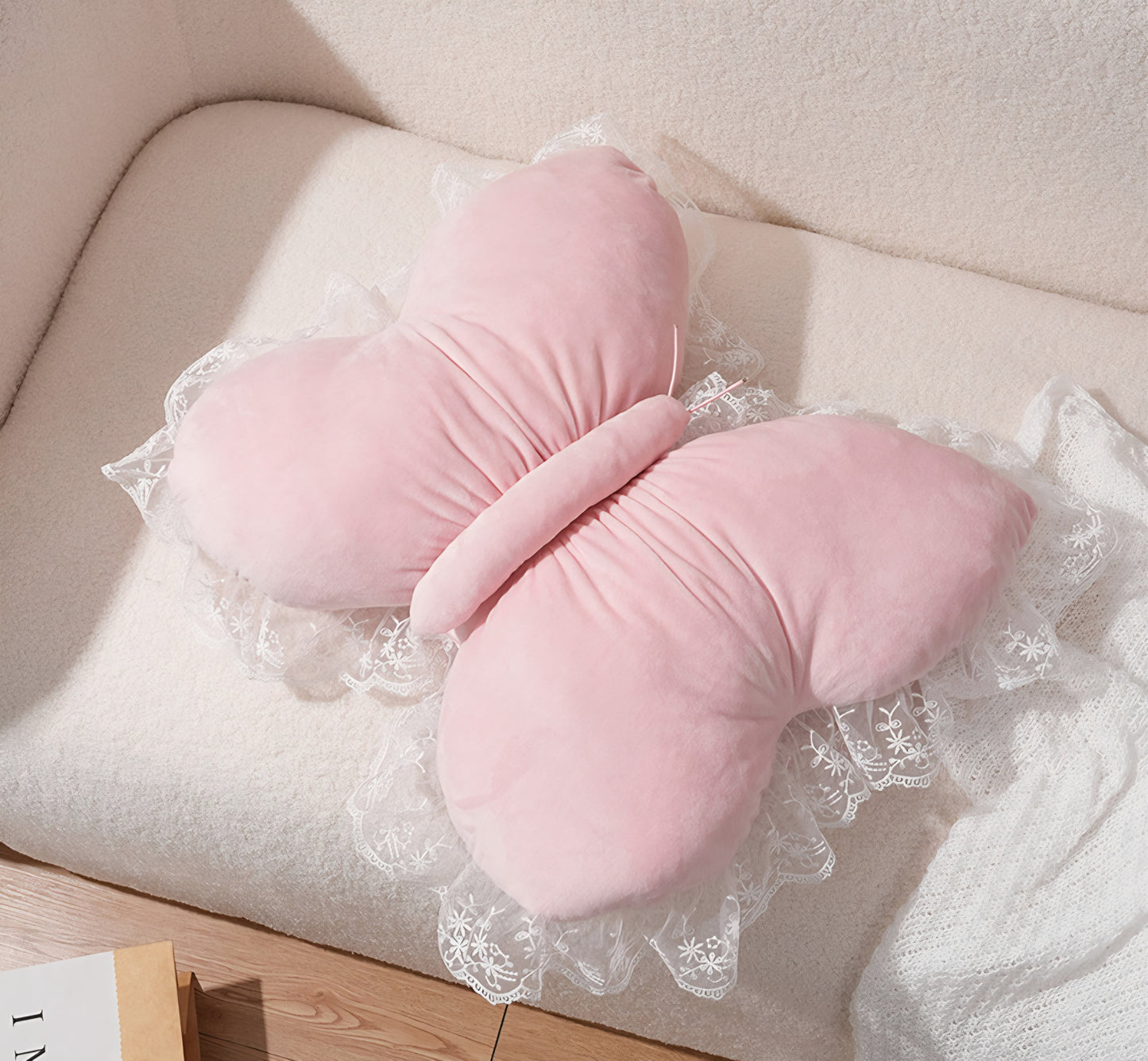 Flutter Lace Butterfly Plushie Cushion