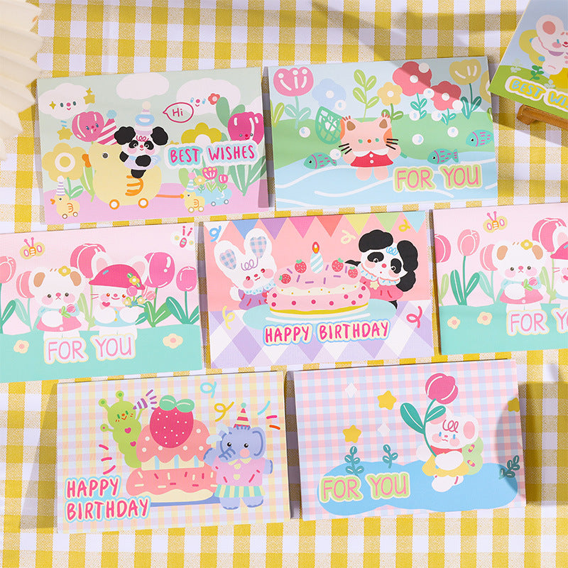 Kawaii 3D Pop-Up Wishes Greeting Card
