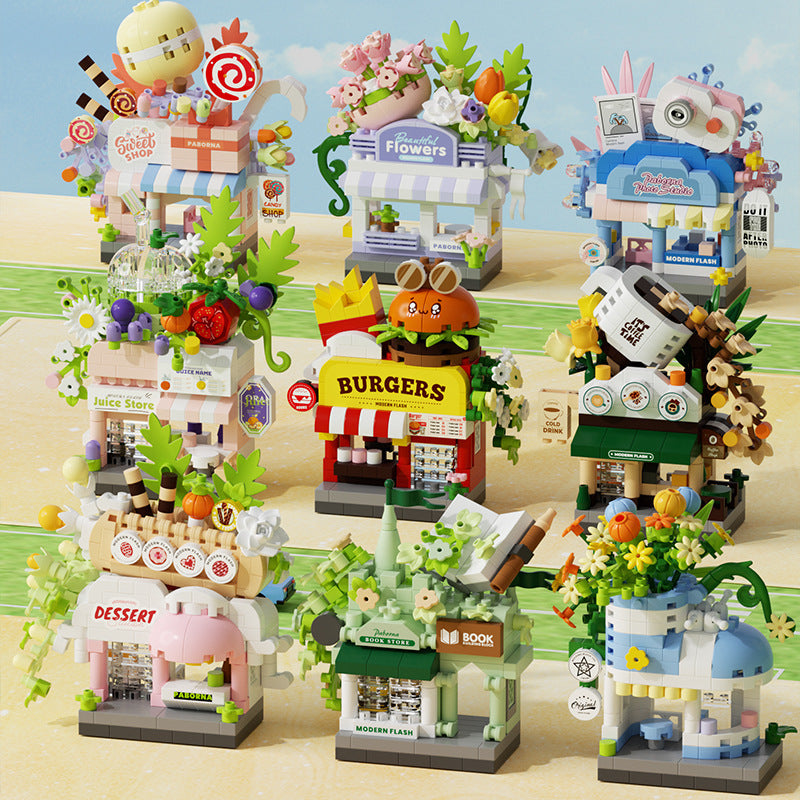 Mini Building Blocks Street Shops – DIY Kawaii Miniature Shops