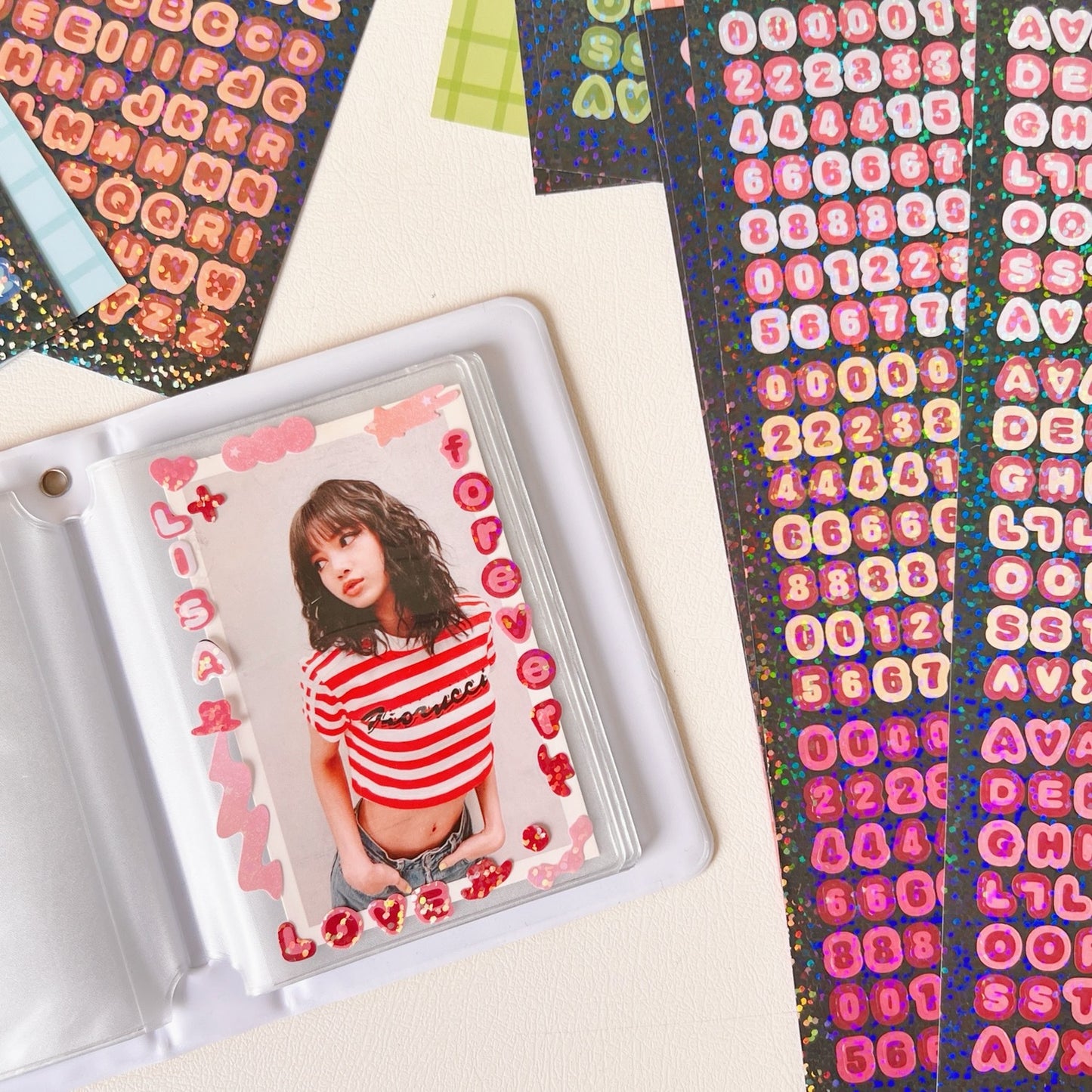 Glitter Alphabet & Number Sticker Set – 4 Sheets