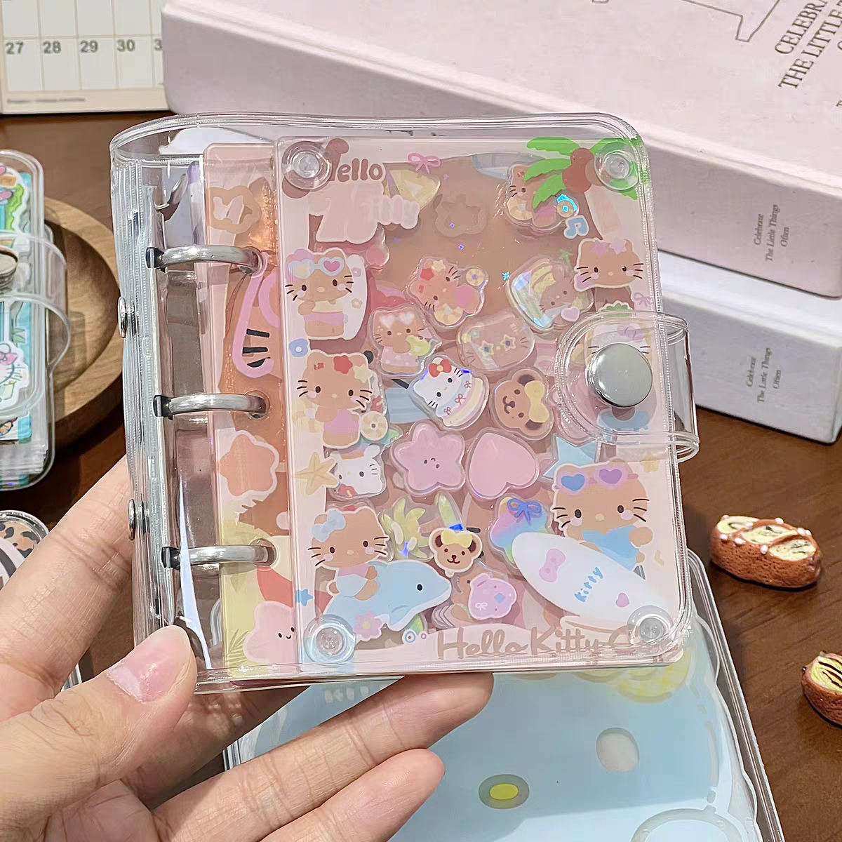 hello kitty card binder Hello Kitty 3 Ring Shaker Charms Photo Card Binder Sanrio – The Curated  Store India