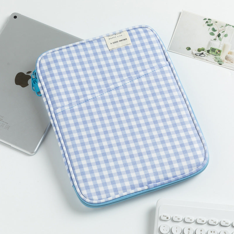 💙 Blue Gingham Padded Laptop & iPad Sleeve