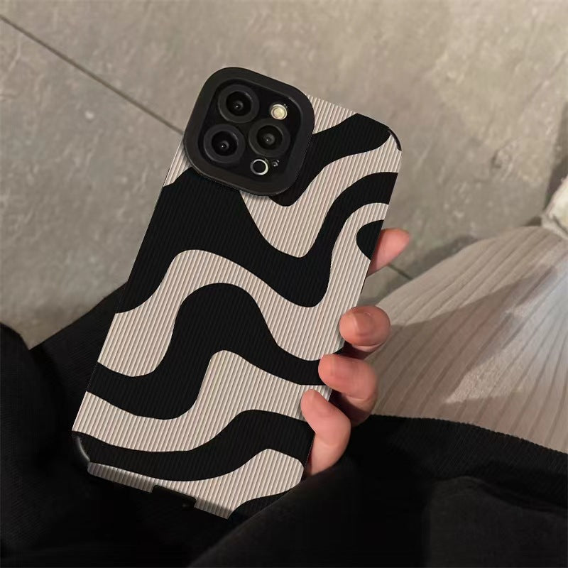 🖤 Wavy Zebra Aesthetic iPhone Case 🐾