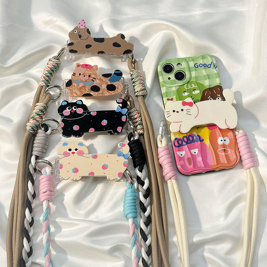 🐶 Cute Puppy Cat Phone Charm Strap Lanyard Fits All Phones📱✨