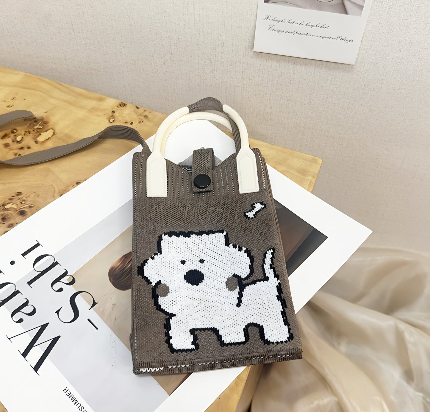 Korean Knit Mobile Sling Bag