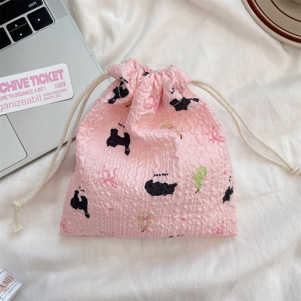 Cute Bear Floral Drawstring Bags