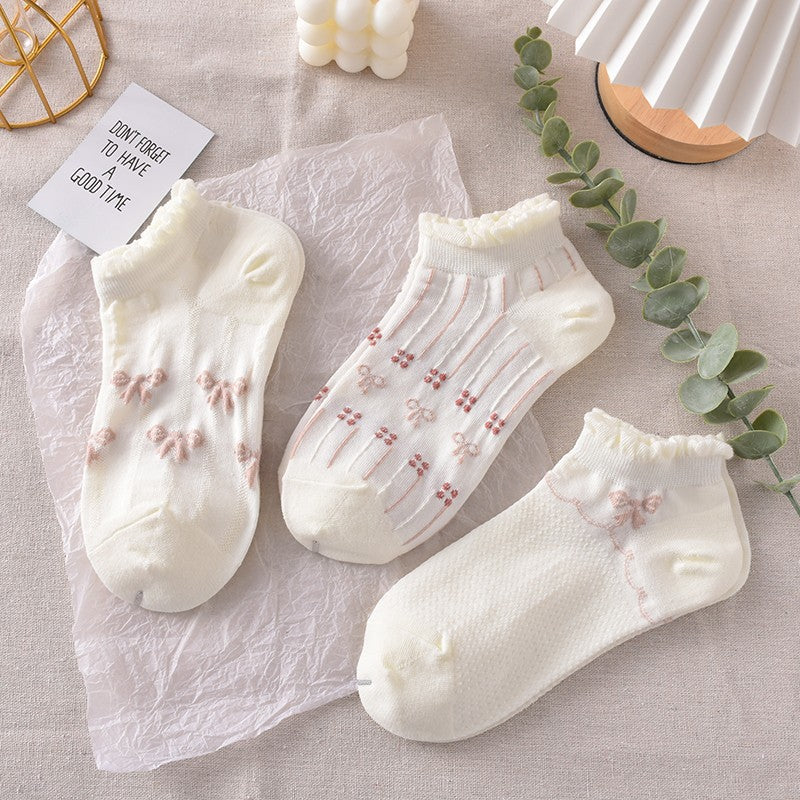 Coquette Bow Aesthetic Ankle Socks 🎀🤍✨
