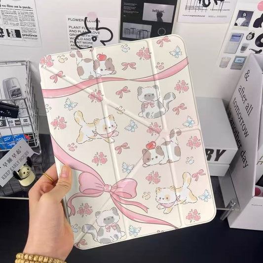 Bow & Whiskers iPad Folio Case 🐱🌸