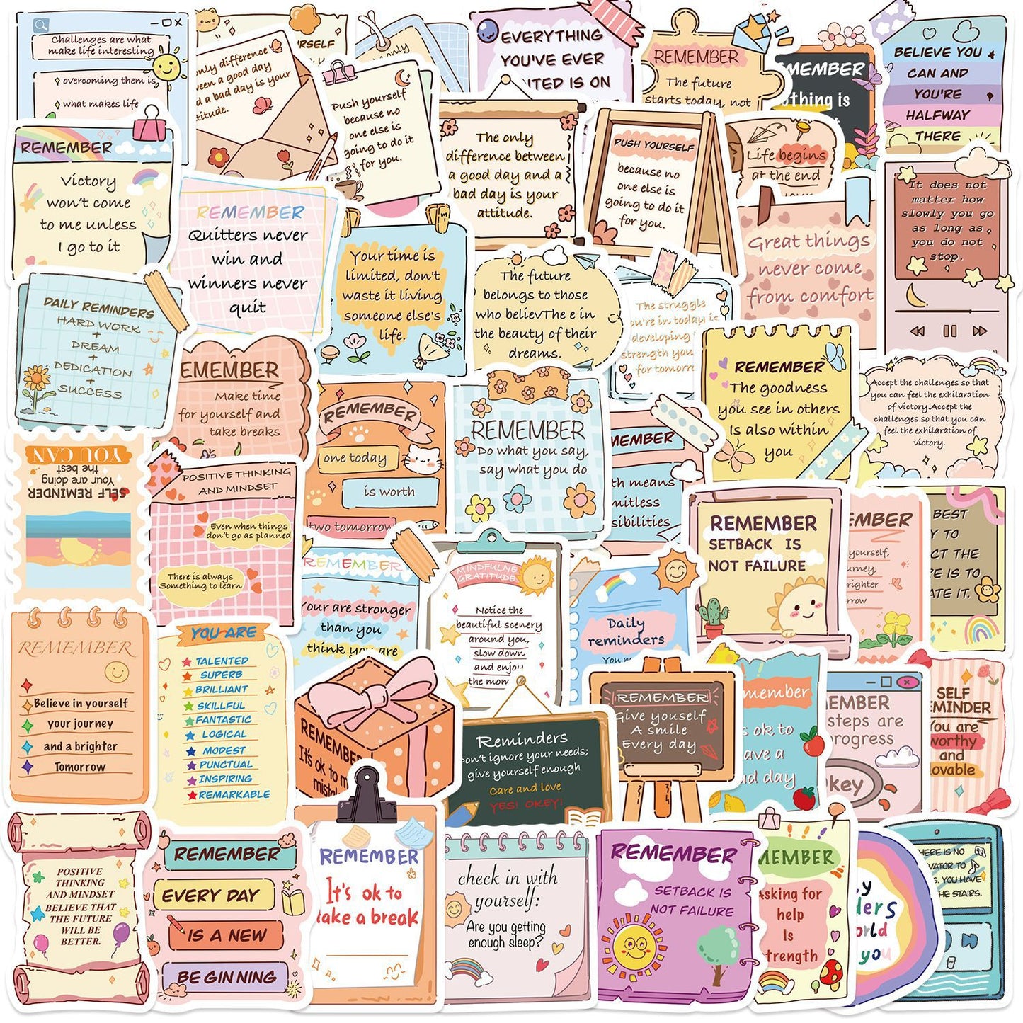 PS13 50 pcs Daily Reminder Stickers Pack