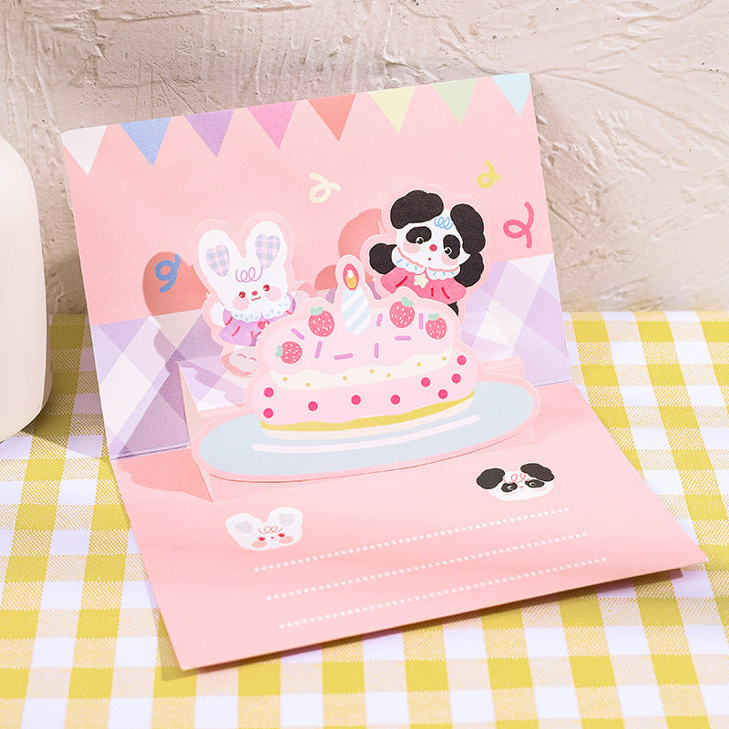 Kawaii 3D Pop-Up Wishes Greeting Card