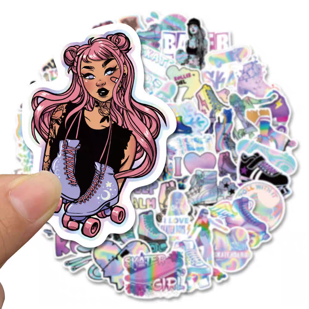 PS17 Set of 50 Holographic Look Y2K Vibes Stickers Pack
