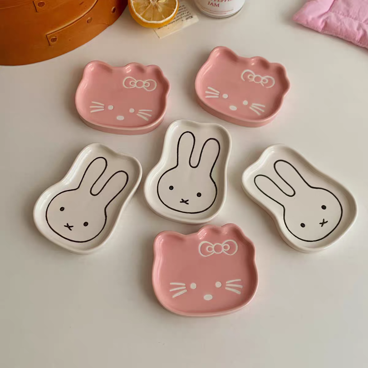 Miffy Hello Kitty Ceramic Mini Plate Trinket Tray