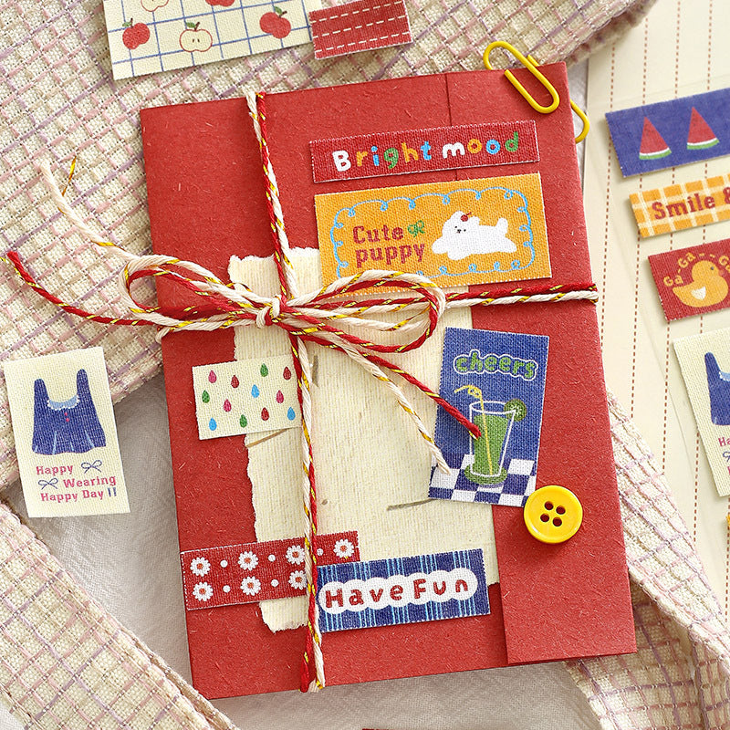 Kawaii Fabric Stickers Sheet – Cute Aesthetic Journal & Scrapbook Stickers
