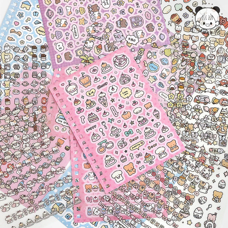 Kawaii Doodles Sticker Book Set – Cute Cartoon Planner & Journal Stickers