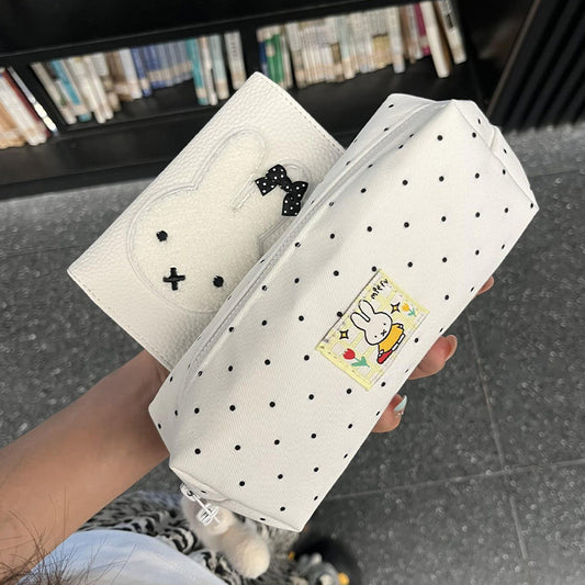 Miffy Polka Dot Pencil Pouch 🐰✏️🤍