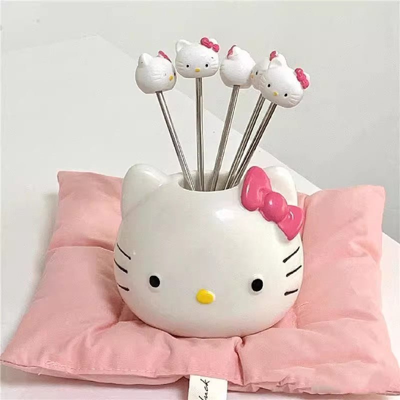 🍓 Hello Kitty Fruit Fork Set (10pcs)