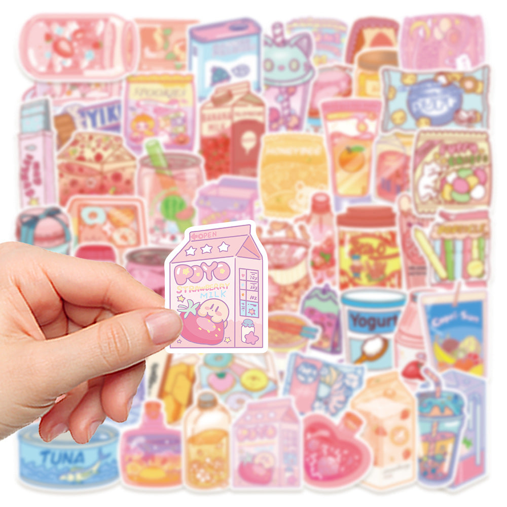 PS6 Set of 50 Kawaii Sweet Treats & Snacks Stickers Pack