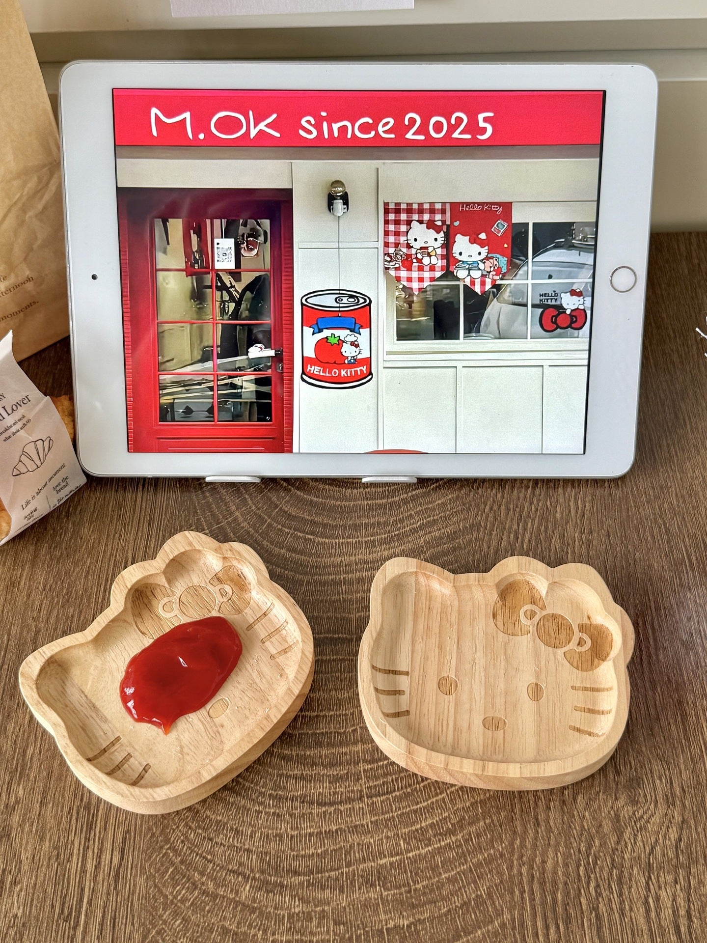 🍞✨ Mini Cartoon Miffy Hello Kitty Wooden Snack Trays ✨🐰🐱