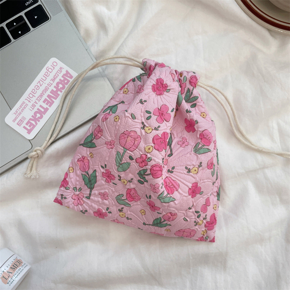 Cute Bear Floral Drawstring Bags