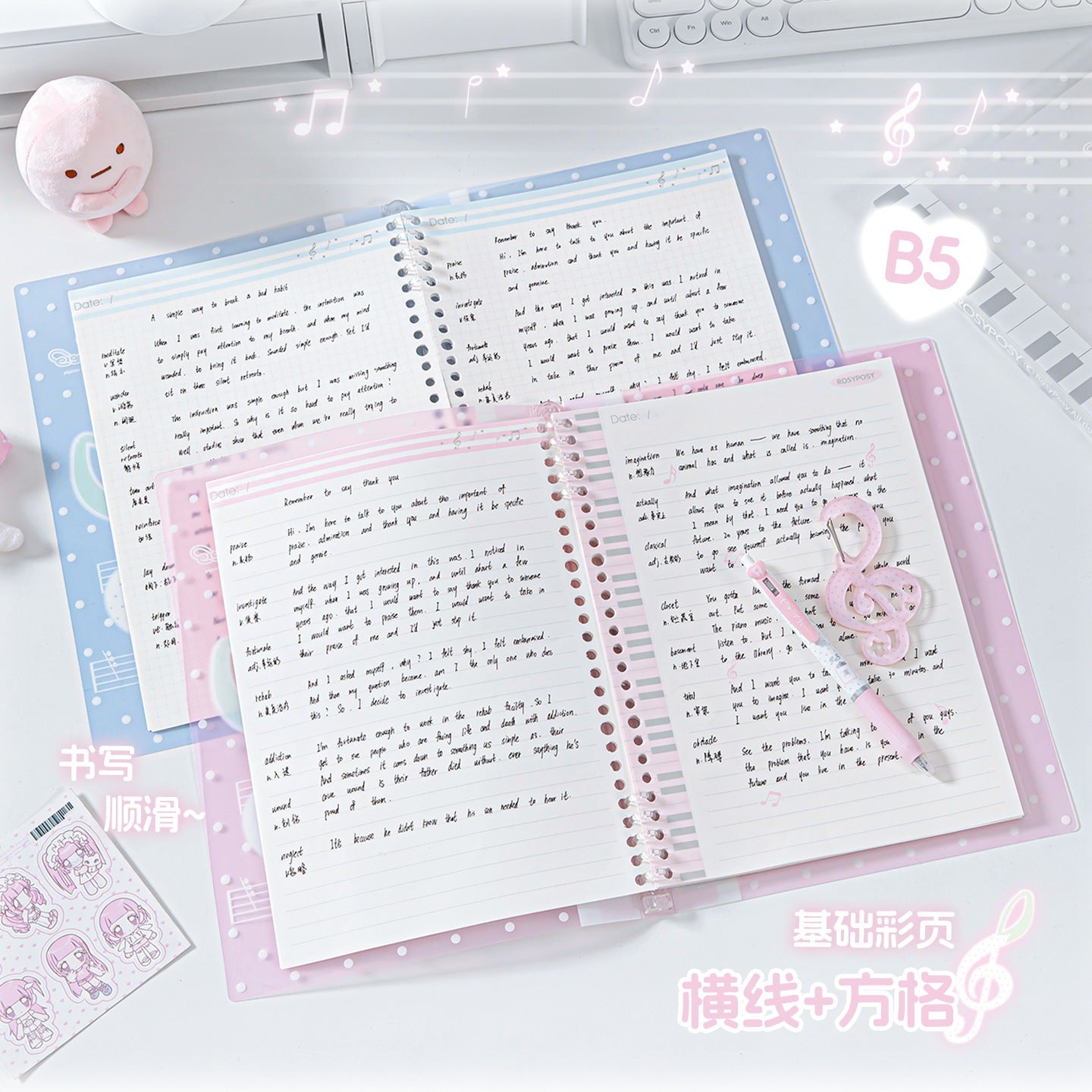 Pre - Order Rosy Posy B5 Music Binder