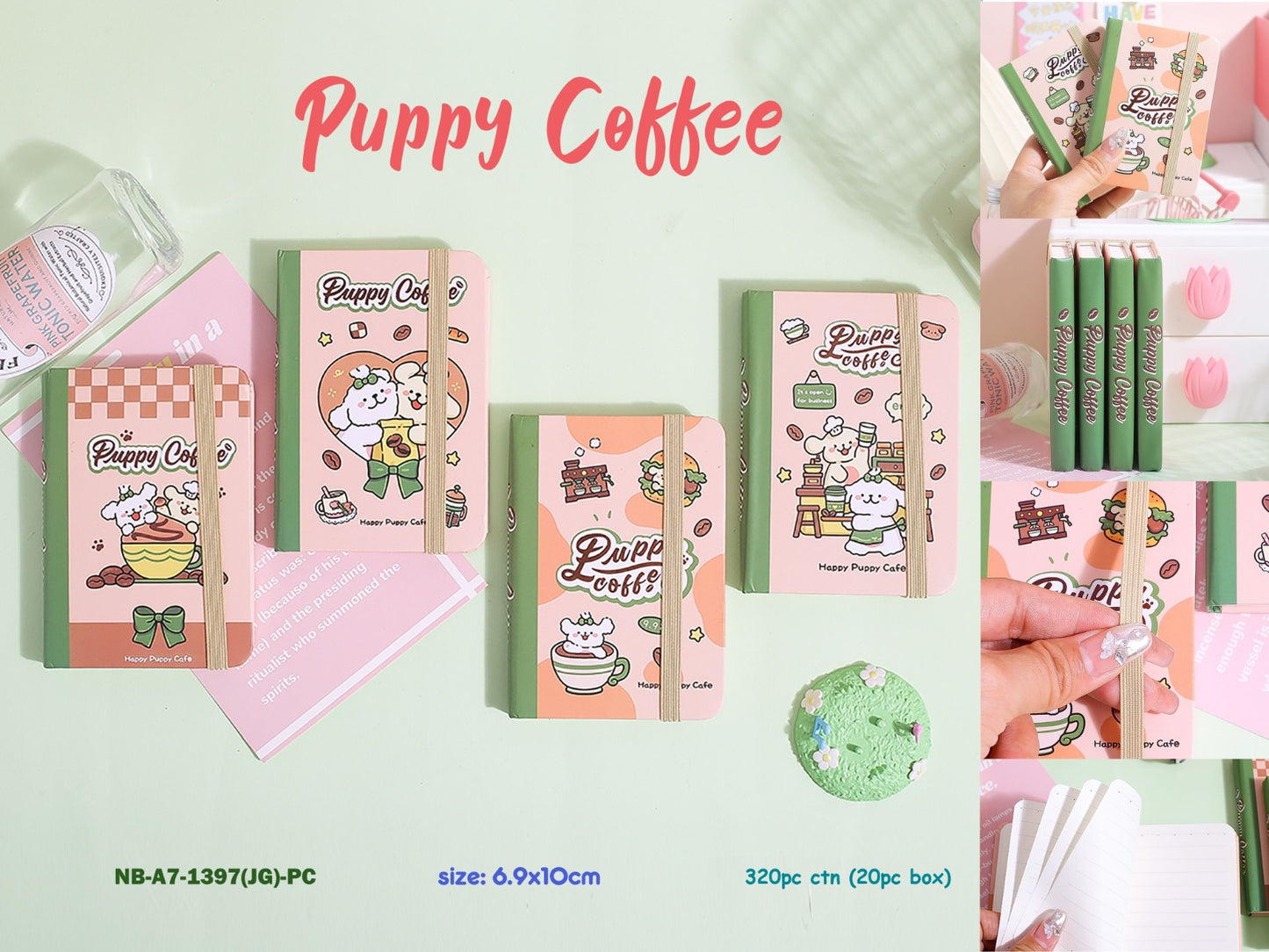Kawaii Puppy Love A7 Notebook Journal Diary