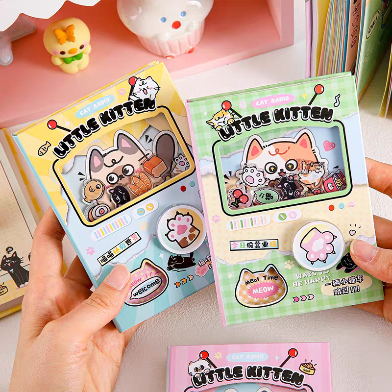 Cute Cat Gacha-Style Notebook Diary Journal