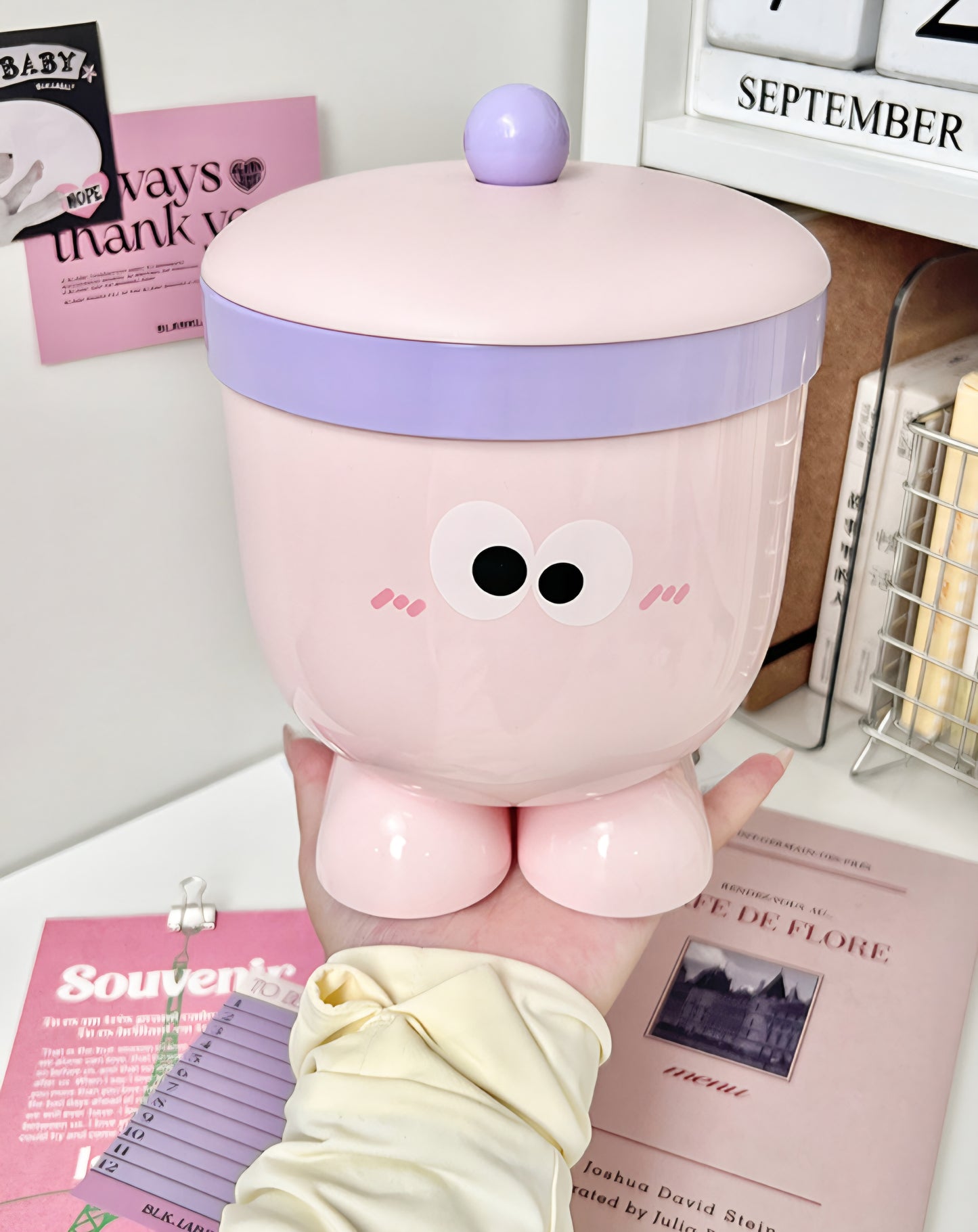 👀 Cutie-Pie Jumbo Storage Organisers Desk Trashbin Dustbin