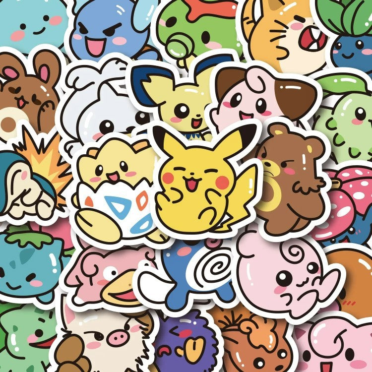 PS2 Set of 53 Cute Pokémon Sticker Pack