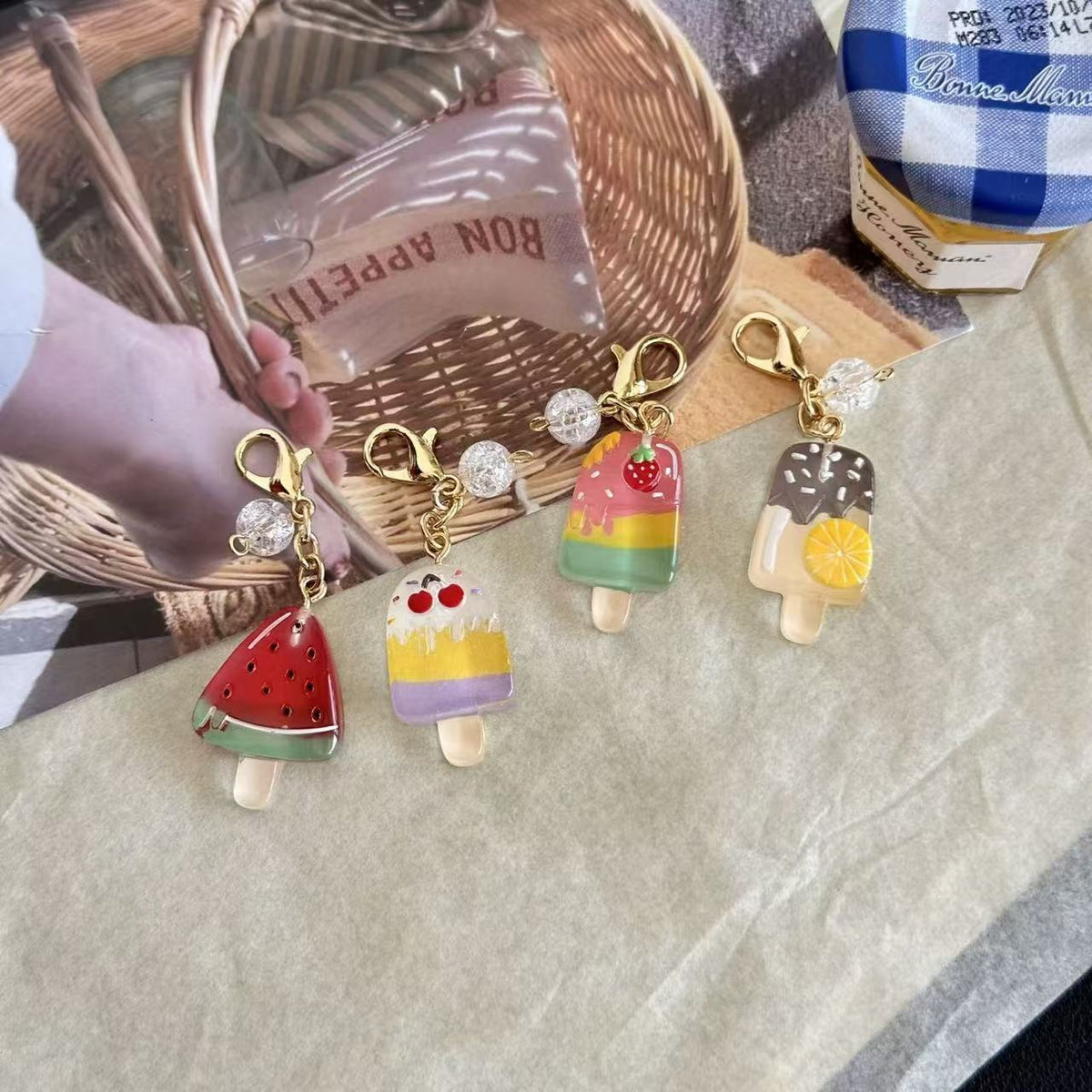 Pastel Popsicle Charm Keychain