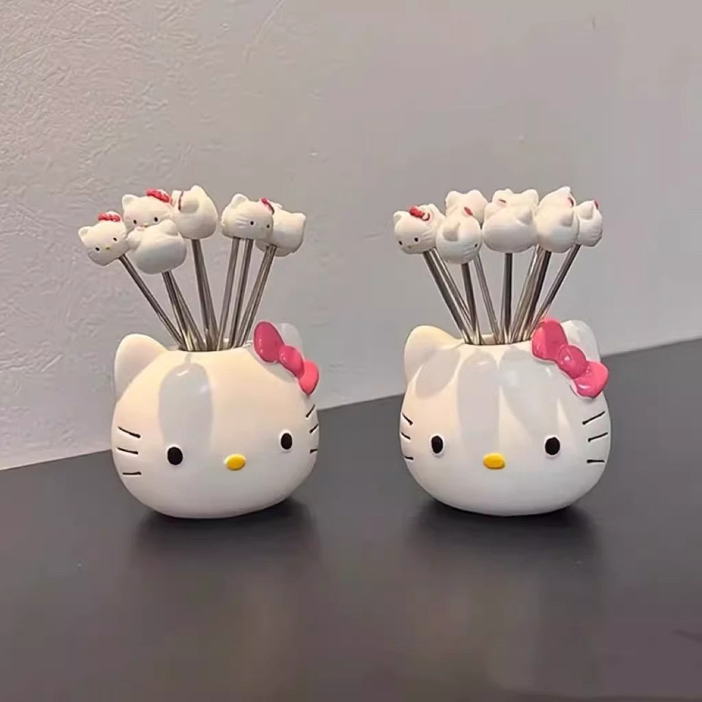 🍓 Hello Kitty Fruit Fork Set (10pcs)