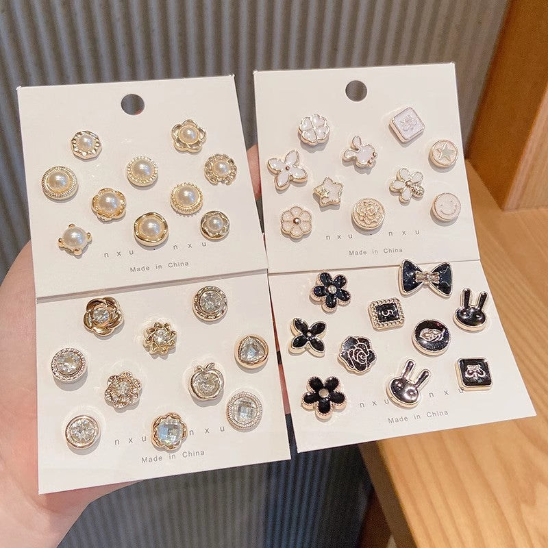 Chic Shirt Button Brooch Pins – Set of 10