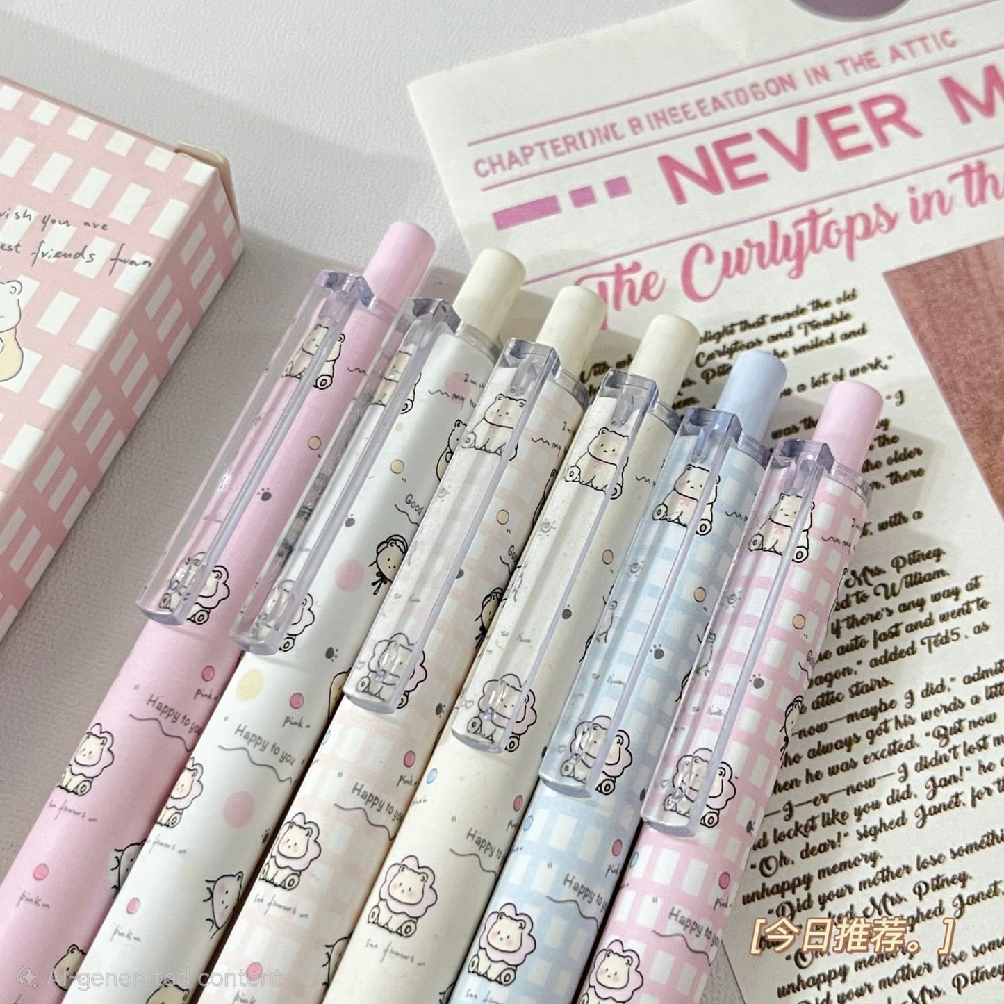 Doodle Lion and Darlings Gel Pen Set – Pack of 6 💕🖊️