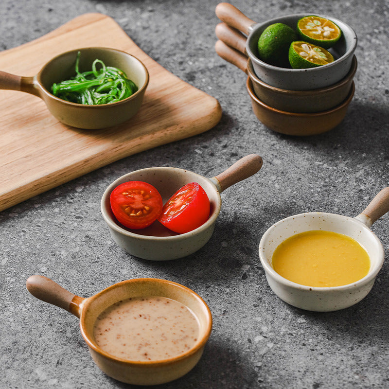 Mini Ceramic Sauce Pan Dip Bowl