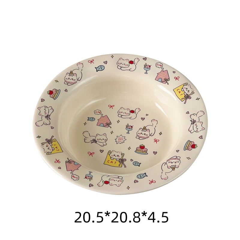 Sweet Puppy & Kitty Ceramic Pastel Bowls