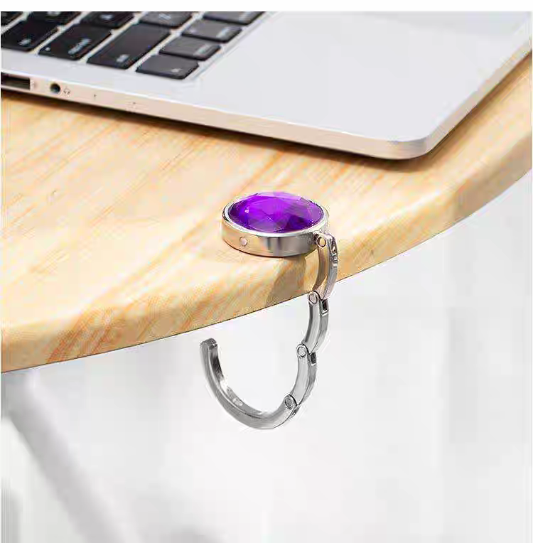 Foldable HandBag Hook Stone Studded Bag Hooks with Magnet