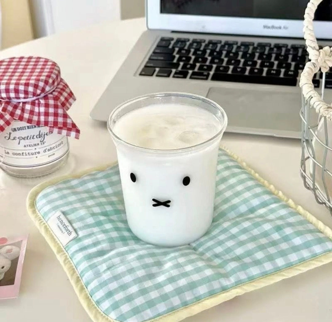 Miffy Face Glass Cup Tumbler