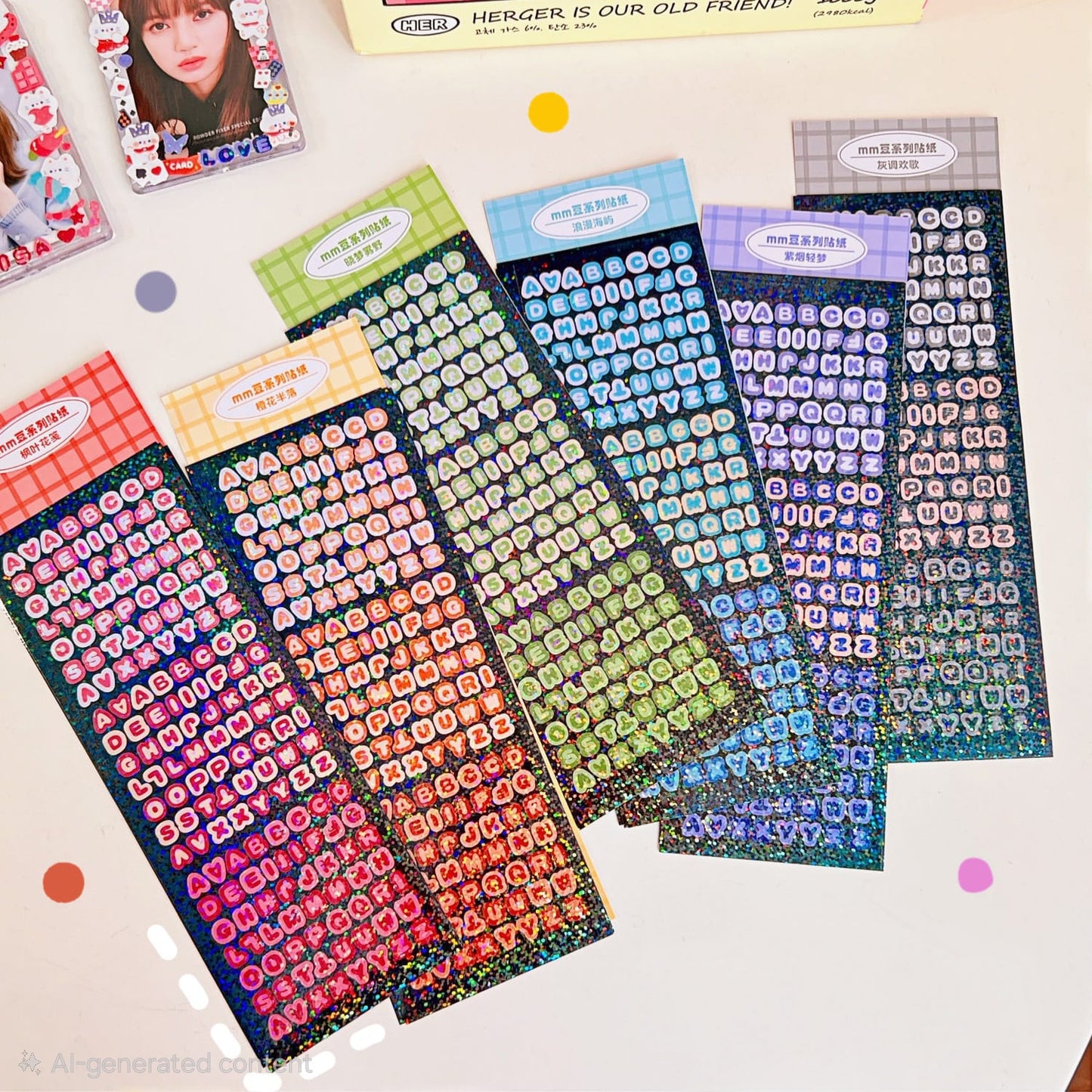 Glitter Alphabet & Number Sticker Set – 4 Sheets
