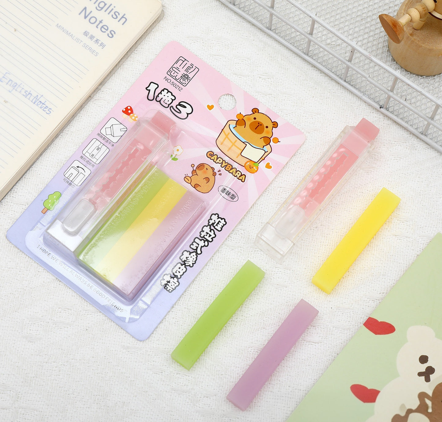 Capybara Scented Eraser Set 🐹🍓✨