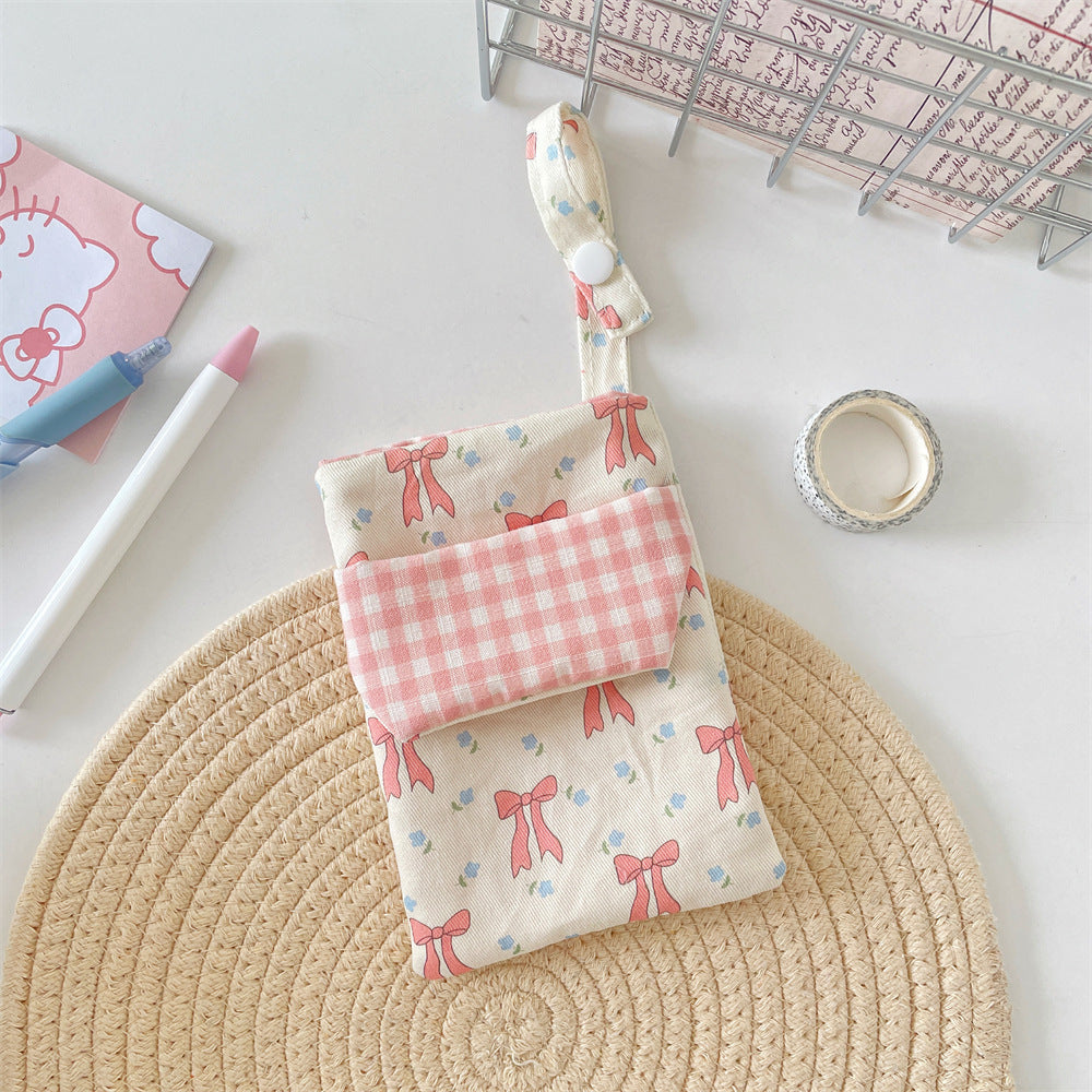 🌷 Floral Gingham Pocket Pens and Pencils Pouch