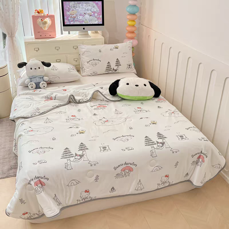 Pre - Order Official Merch Sanrio Hello Kitty Kuromi Cinnamoroll My Melody Comforter Set
