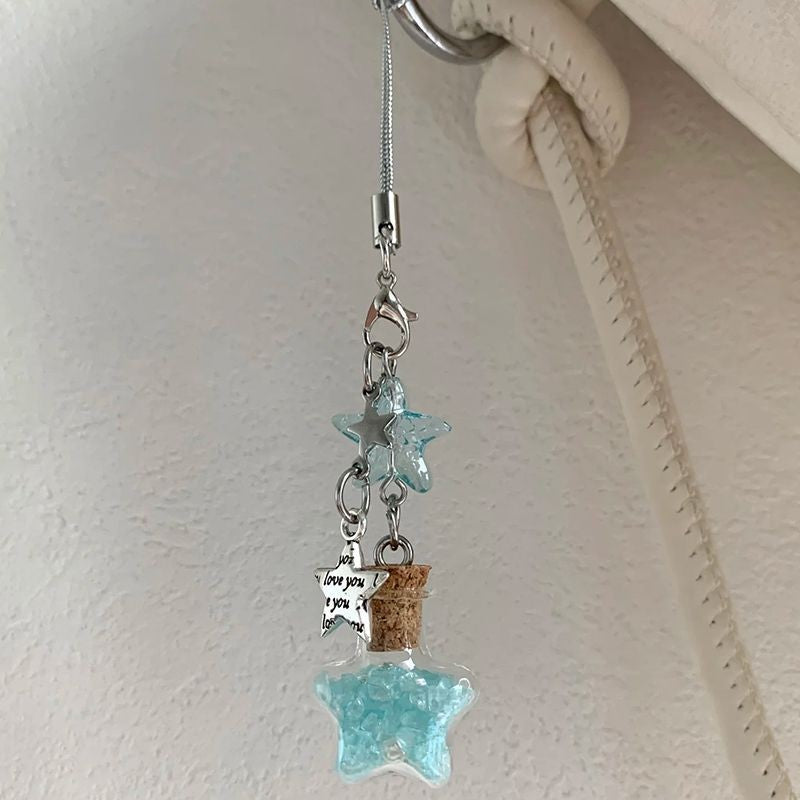 Starry Wish Bottle Phone Charm Tag Keychain