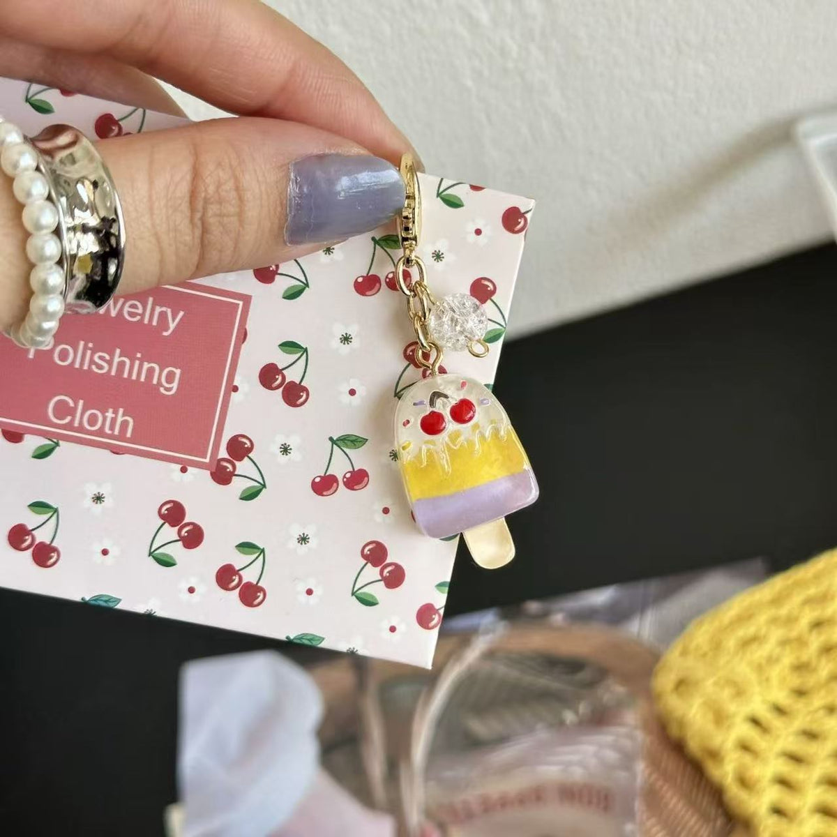 Pastel Popsicle Charm Keychain