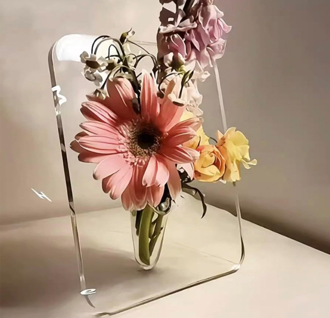 Floating Florals Flowers Frame Vase